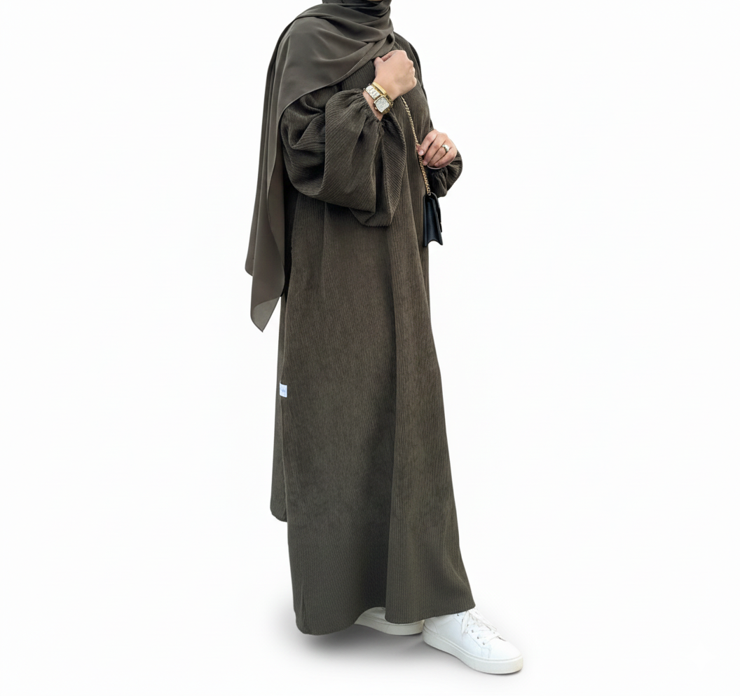 Corduroy Abaya OLIVE GREEN