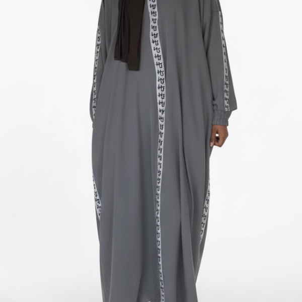 Grey Taped Abaya