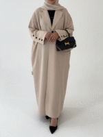 Aaliyah Blazer Abaya | Light Beige
