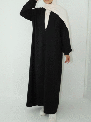 Everyday Essential Nursing-Friendly Abaya - Black