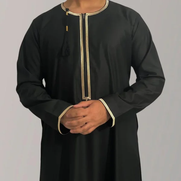 Boys Black & Gold Kumzaar Omani Thobe