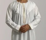Boys White and Gold Kumzaar Omani Thobe