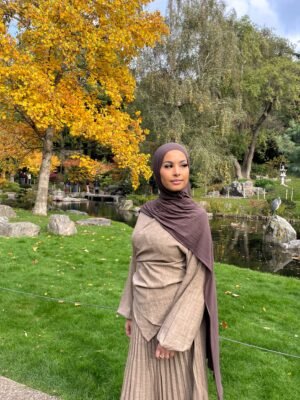 Camel Colour Pleated Set