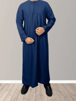 Navy Basic Omani Style Thobe Size 18- 50