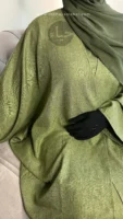 Linen batwing abaya - sage