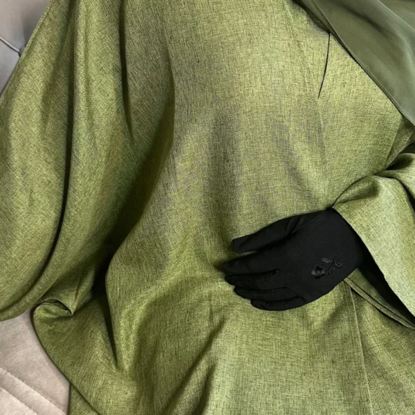 Linen batwing abaya - sage