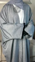 Linen batwing abaya - gray