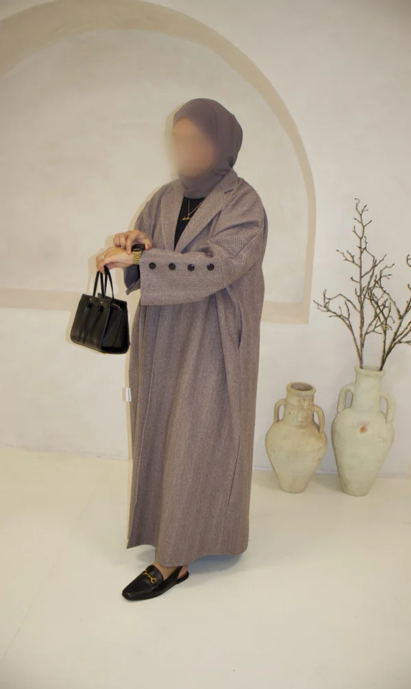 Aaliyah Wool-Blend Blazer abaya Coat