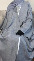 Linen batwing abaya - gray