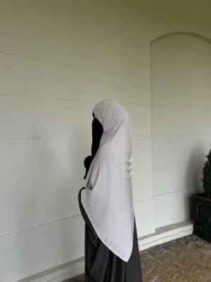 Warm Beige Rhinestone Hijab