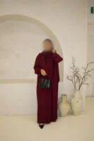 Burgundy Nida Blazer Abaya