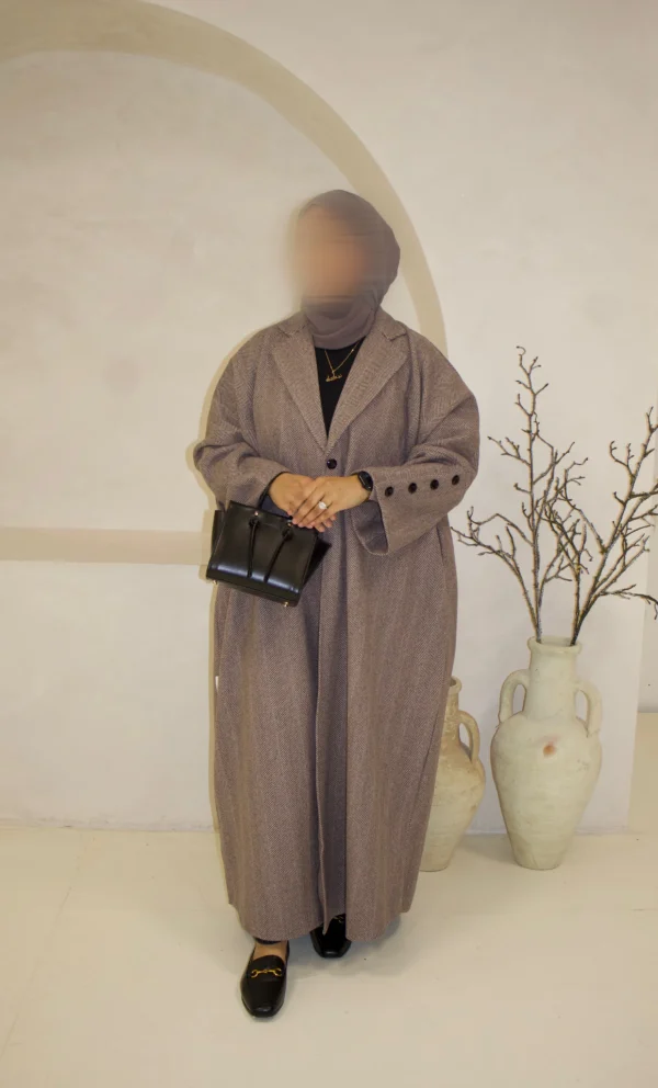 Aaliyah Wool-Blend Blazer abaya Coat