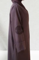 Linen Open Abaya - Coffee