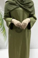 Linen Abaya - Sage