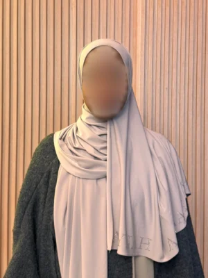 Warm Beige Rhinestone Hijab