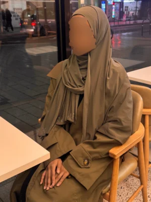 Mushroom Brown Rhinestone Hijab