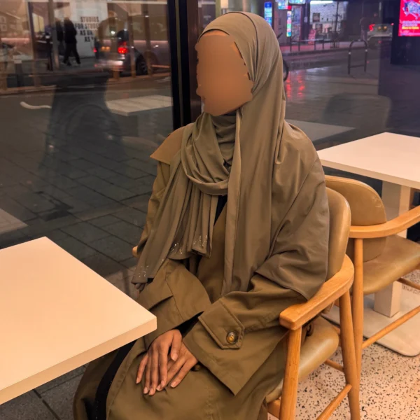 Mushroom Brown Rhinestone Hijab