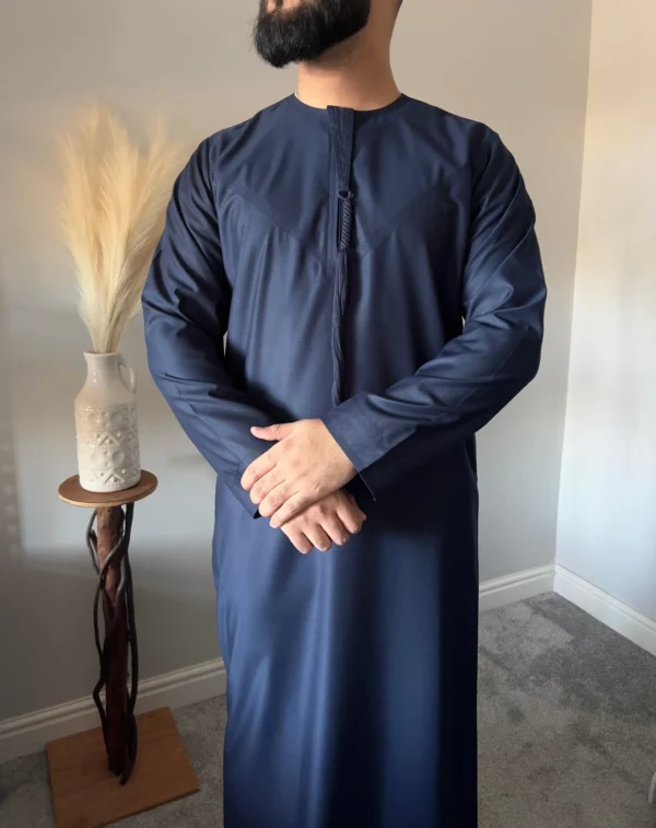 Emaar Matte Navy Blue Premium Emirati Thobe