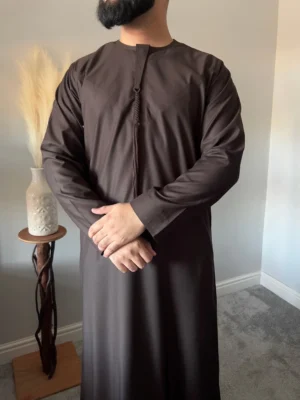 Emaar Matte Chocolate Brown Premium Emirati Thobe
