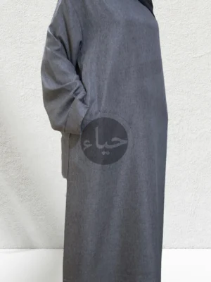 Linen Abaya - Gray