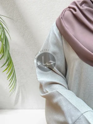 Linen Closed Abaya - Vanilla