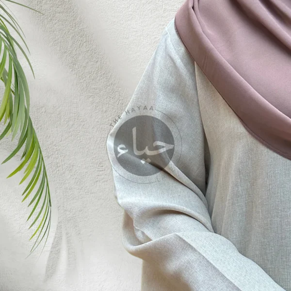 Linen Closed Abaya - Vanilla