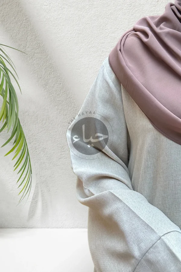 Linen Closed Abaya - Vanilla