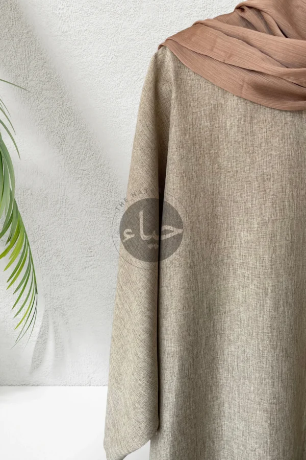 Linen batwing abaya - beige
