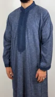 Kaftan Collar Thobe Long Sleeve