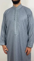 Kaftan Collar Thobe Long Sleeve