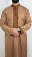 Kaftan Collar Thobe Long Sleeve