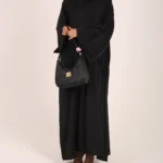 Black Nursing-Friendly Abaya with Zip