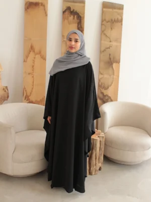 2-Piece Black Kawthar Cape & Abaya Set