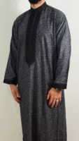 Kaftan Collar Thobe Long Sleeve