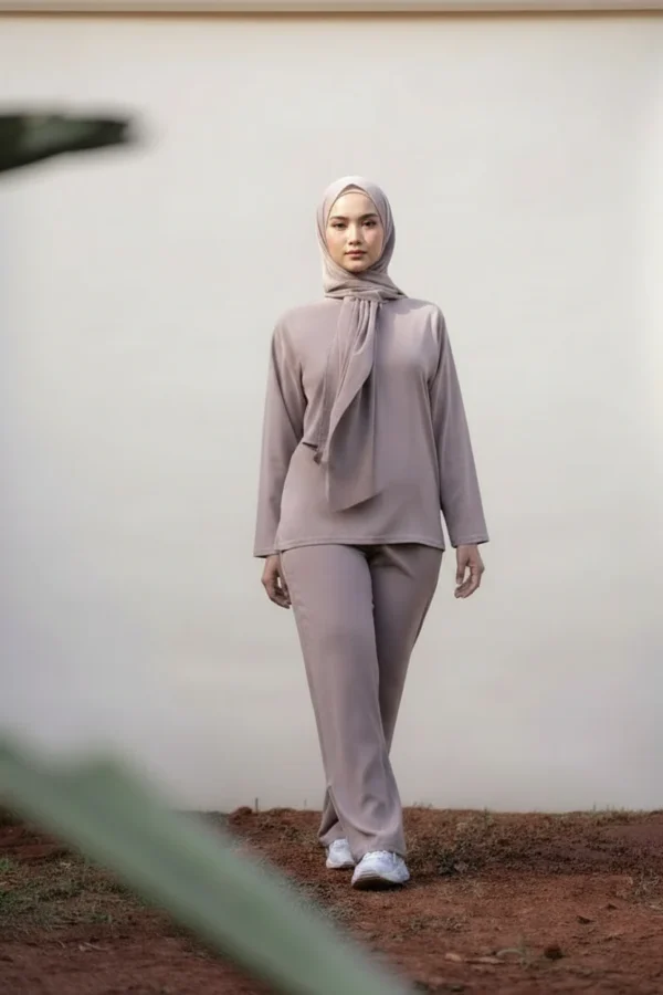 Elegant Modest Abaya Set - Blue