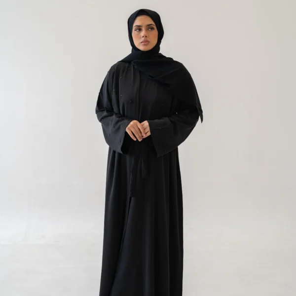 Luxury Nida Abaya Set – Elegant Beaded Sleeve 4‑Piece Ensemble