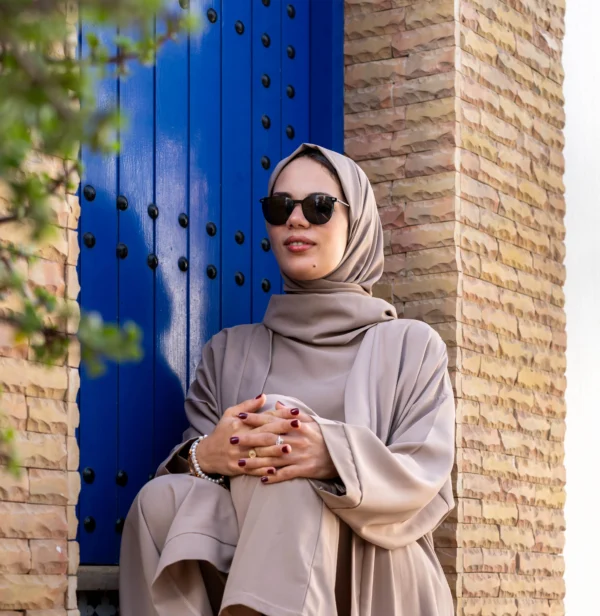 Elegant Modest Abaya Set - Beige