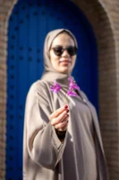 Elegant Modest Abaya Set - Beige
