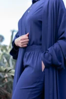 Elegant Modest Abaya Set - Blue