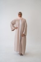 3 Piece Linen Abaya Set – Breathable Abaya Full Set