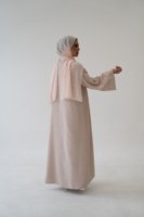3 Piece Linen Abaya Set – Breathable Abaya Full Set
