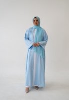 3 Piece Linen Abaya Set – Breathable Abaya Full Set