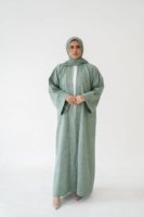 3 Piece Linen Abaya Set – Breathable Abaya Full Set