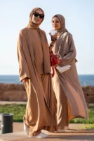 Elegant Modest Abaya Set - Caramel