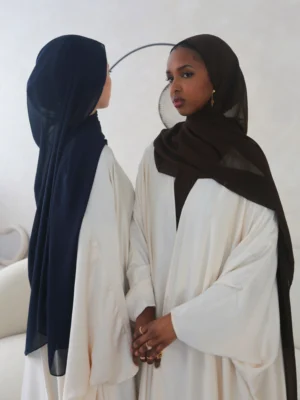 Habiba Champagne Satin Open Farasha Abaya