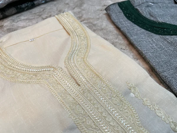 Boys Linen Thobe Kandoura short sleeves