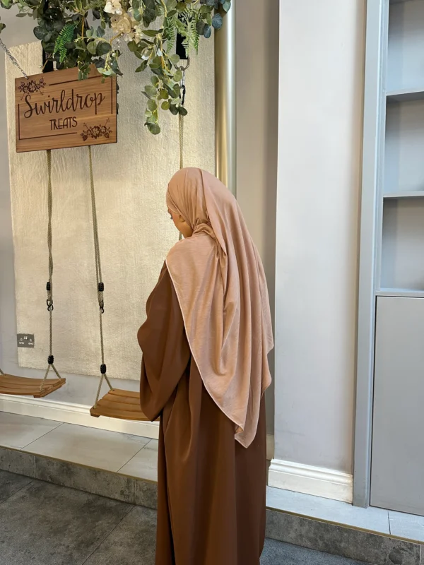 Brown Nursing-Friendly Abaya with Zip