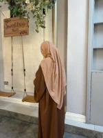 Brown Nursing-Friendly Abaya with Zip