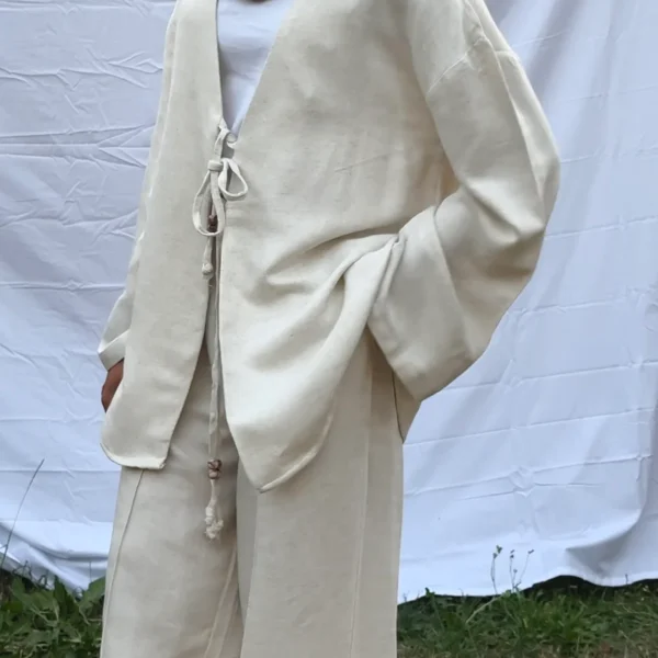 Linen Bow Tie Co-Ord Set