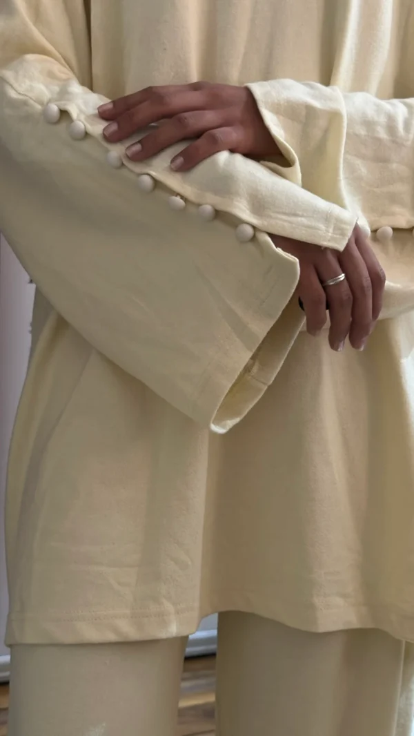 Brushed Wool Button Sleeve Co-ord Set